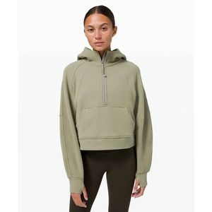 lululemon scuba knit quarter zip in Grey Sage